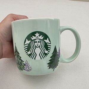 Starbucks Coffee Mug 18oz Christmas Holiday Tree Tea Cup Mint Purple 2020 Siren